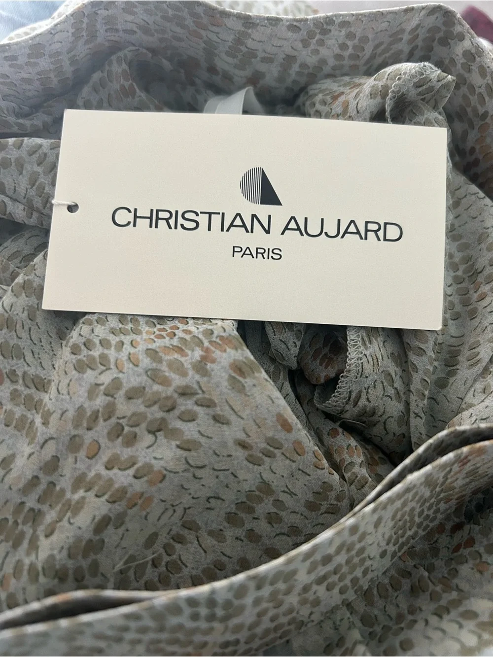 NWT Christian Aujard Size 6 Silk‎ Skirt Sheer Patterned Maxi Pleated Luxury